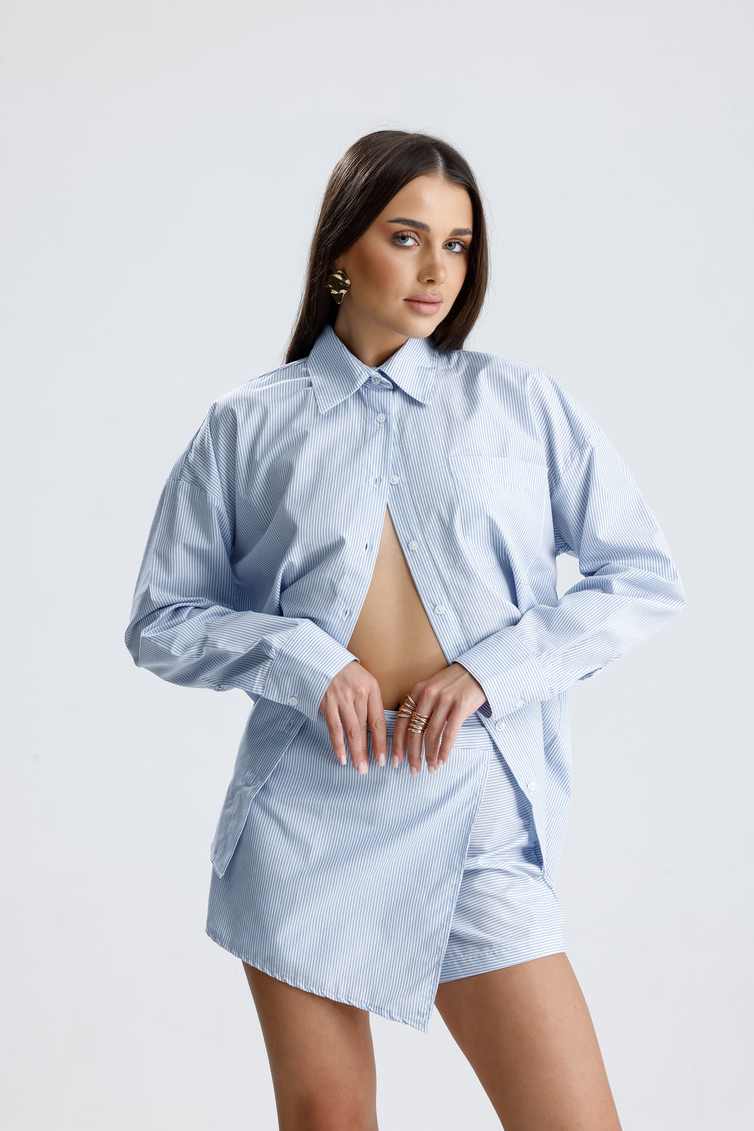 Routines Striped Two Piece Skort Set - Blue 52218032 - ROUTINES