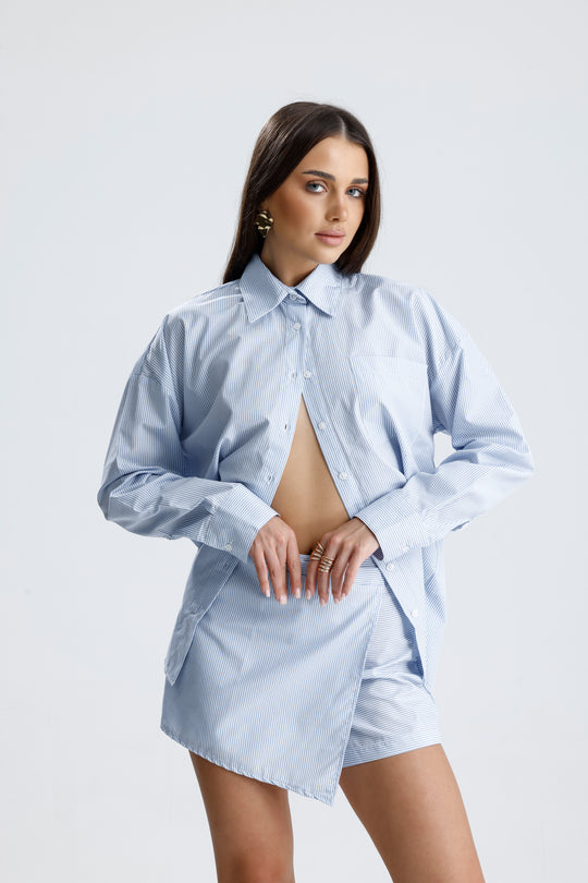 Routines Striped Two Piece Skort Set - Blue 52218032 - ROUTINES