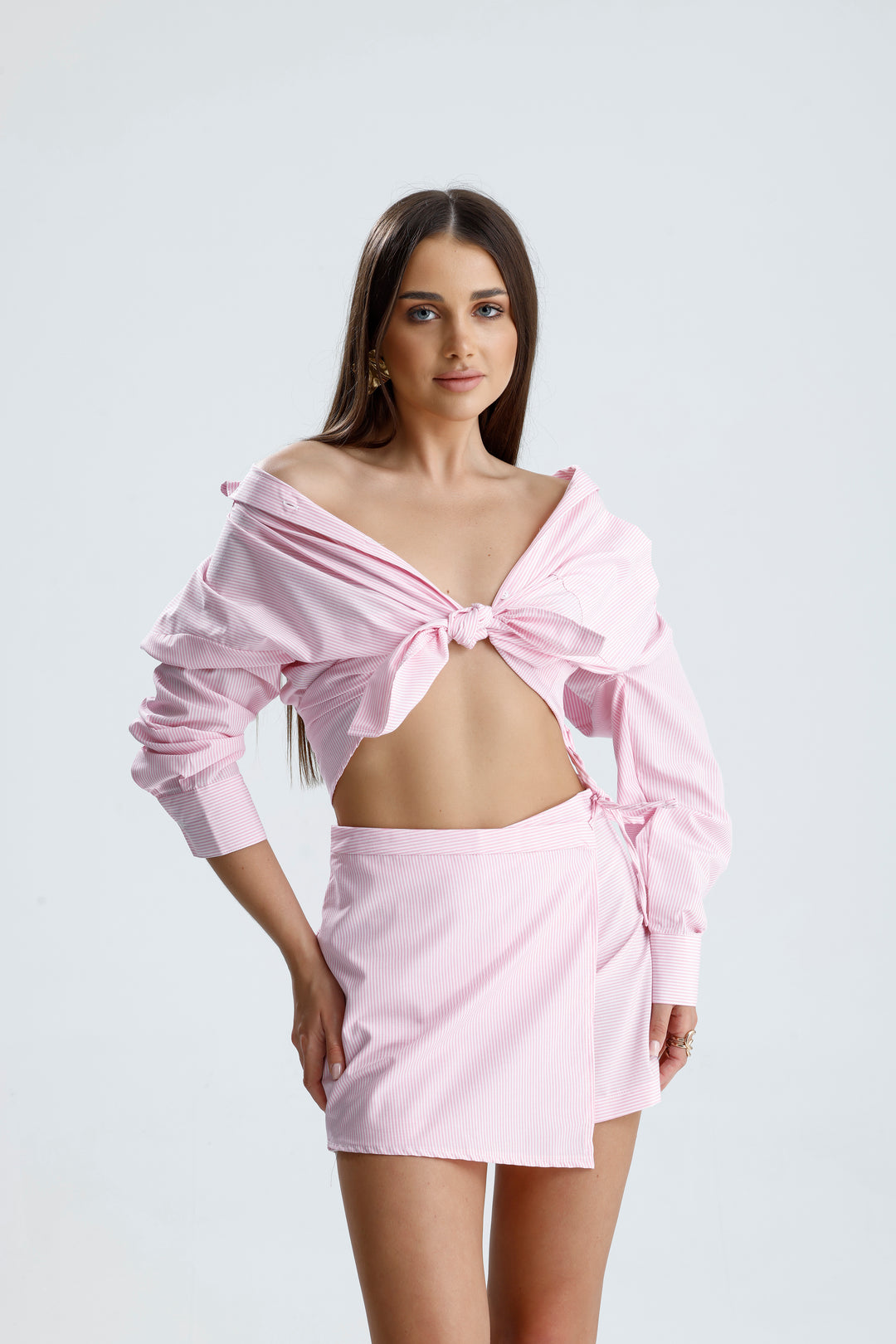 Routines Striped Two Piece Skort Set - Pink 52218032 - ROUTINES