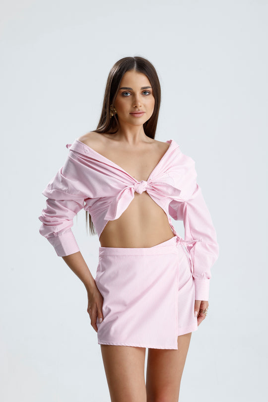 Routines Striped Two Piece Skort Set - Pink 52218032 - ROUTINES