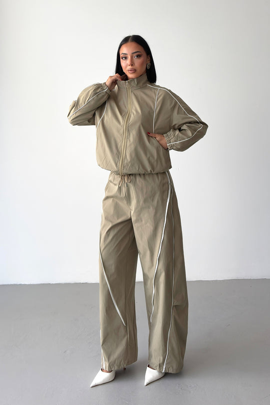 Routines Striped Zippers Tracksuit - Olive 2611