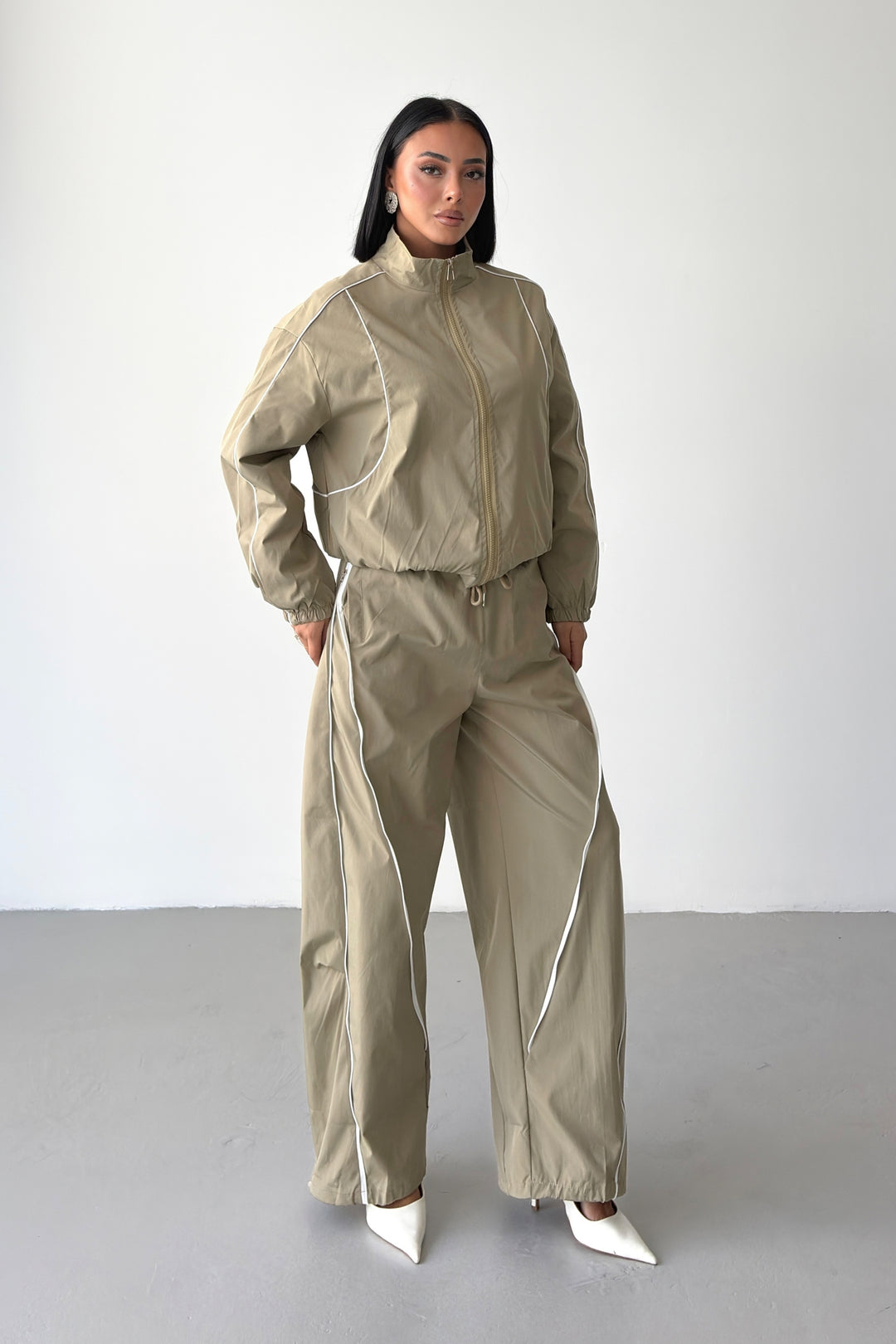 Routines Striped Zippers Tracksuit - Olive 2611