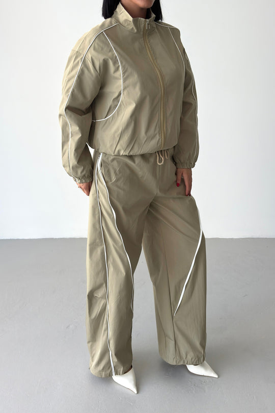 Routines Striped Zippers Tracksuit - Olive 2611