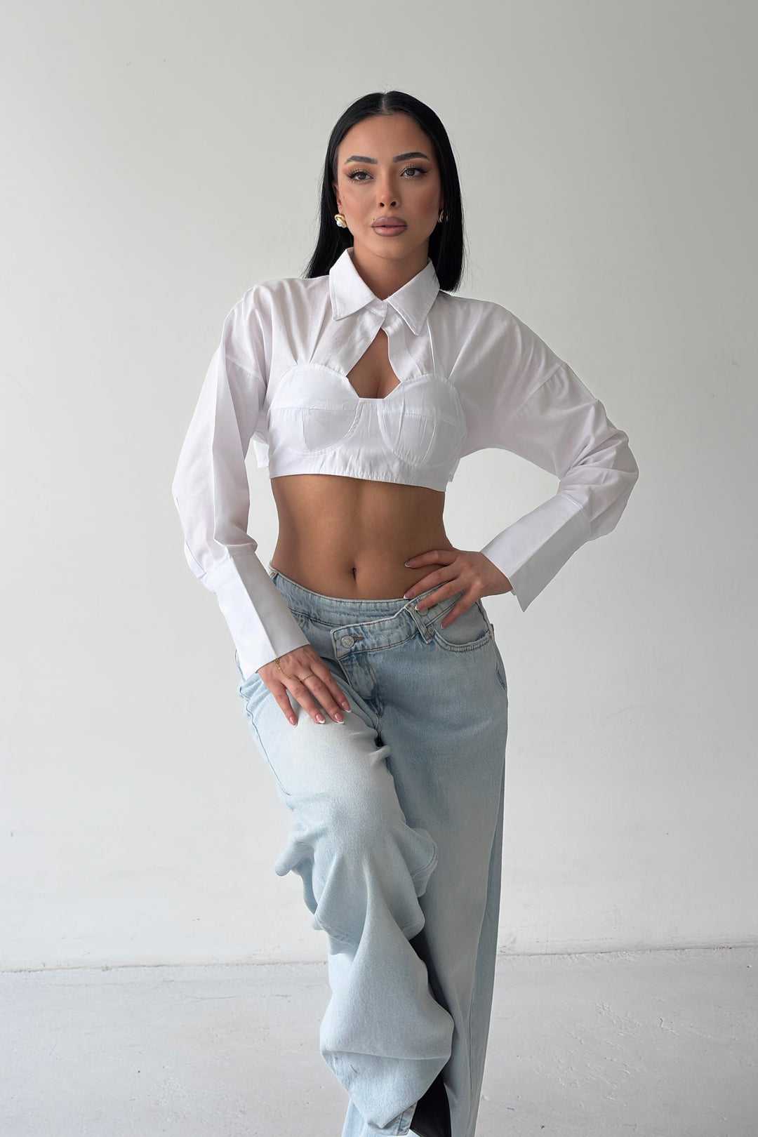 Routines Tie Back Shaped Blouse - White 3008 - ROUTINES