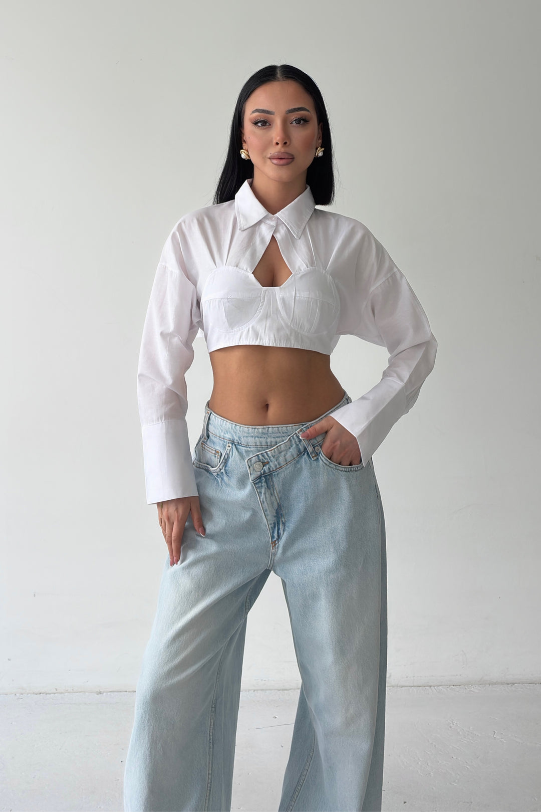 Routines Tie Back Shaped Blouse - White 3008 - ROUTINES