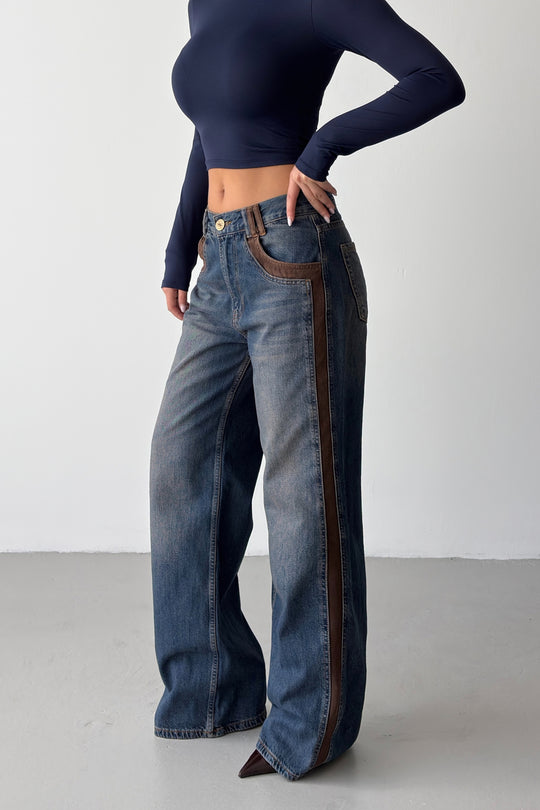 Routines Two-tone Straight Jeans 5580