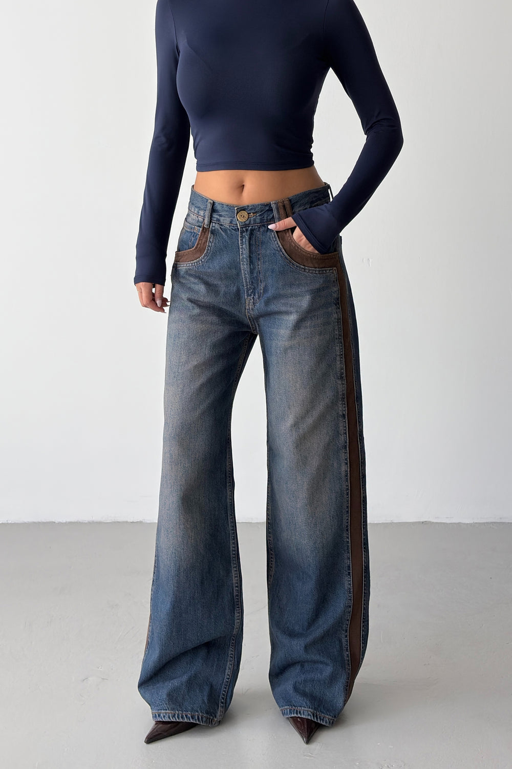 Routines Two-tone Straight Jeans 5580