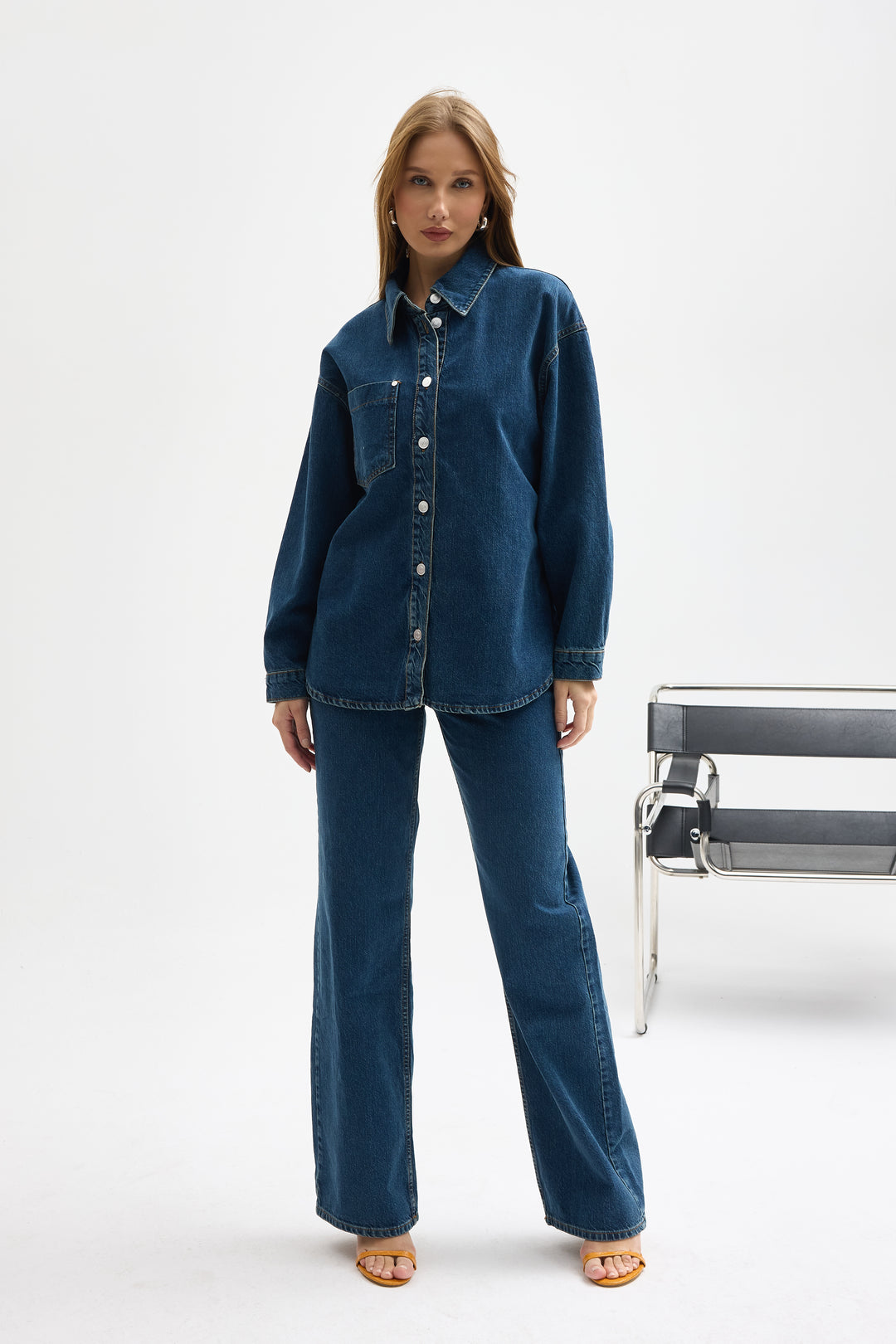 Routines Two Piece Denim Set - Blue - Tall 1444-1 Set Routines Fashion