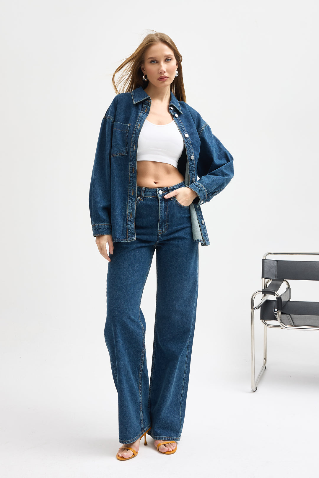 Routines Two Piece Denim Set - Blue - Tall 1444-1 Set Routines Fashion