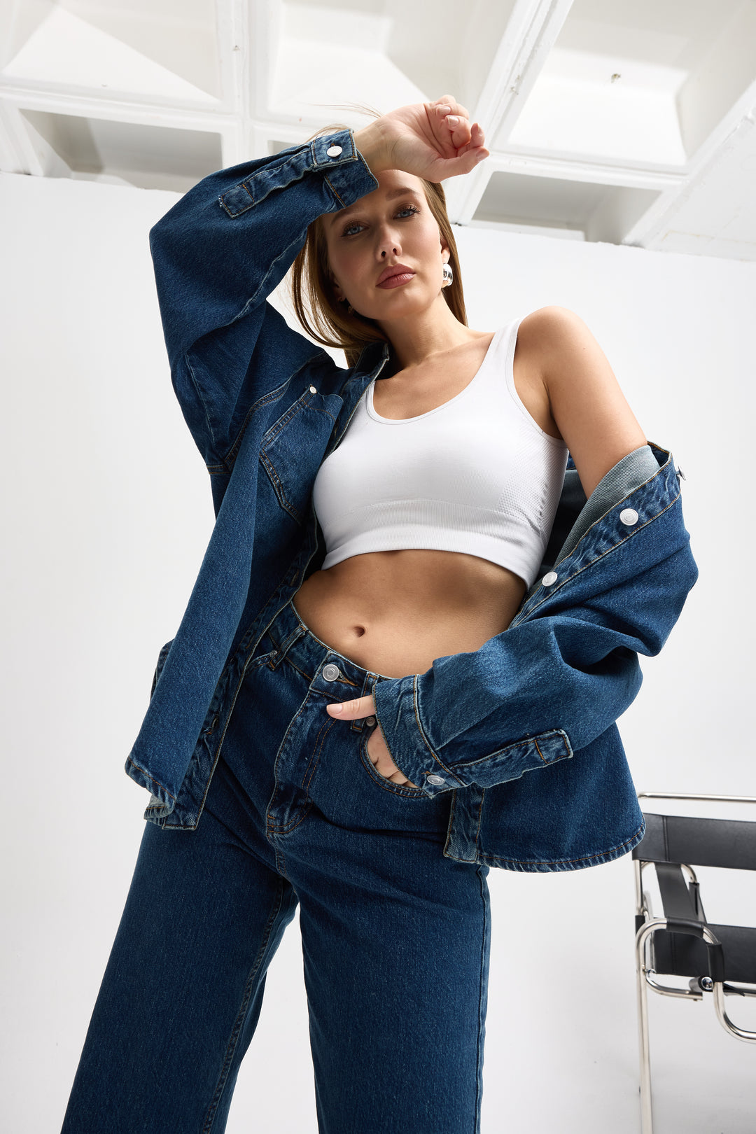 Routines Two Piece Denim Set - Blue - Tall 1444-1 Set Routines Fashion