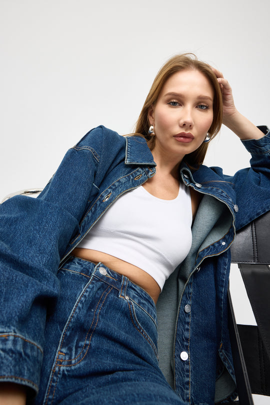 Routines Two Piece Denim Set - Blue - Tall 1444-1 Set Routines Fashion