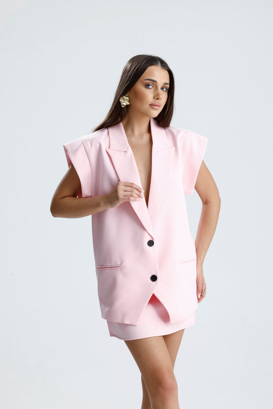 Routines Two Piece Gilet Set - Baby Pink 905211 - ROUTINES