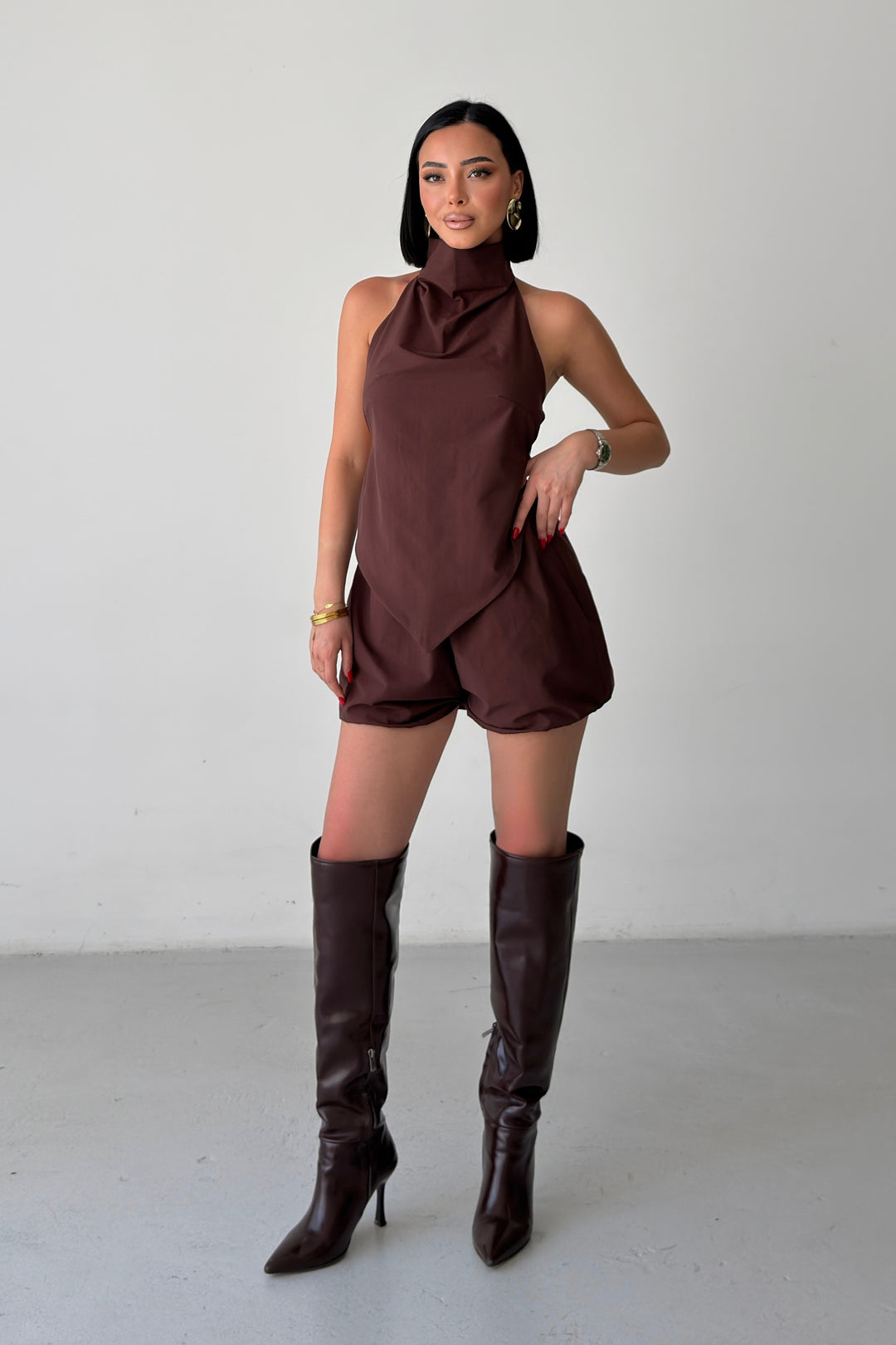 Routines Two Piece Short Set - Brown 5430 - ROUTINES
