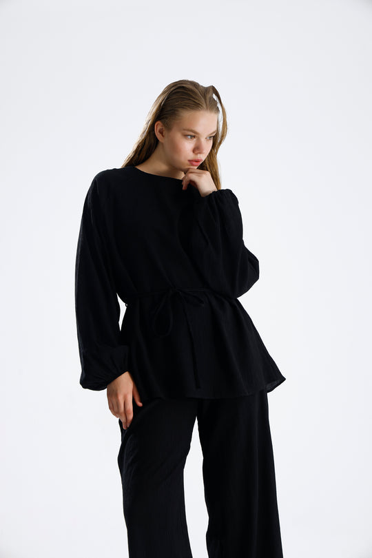 Routines Two Piece Tie Up Set - Black 4125 - ROUTINES