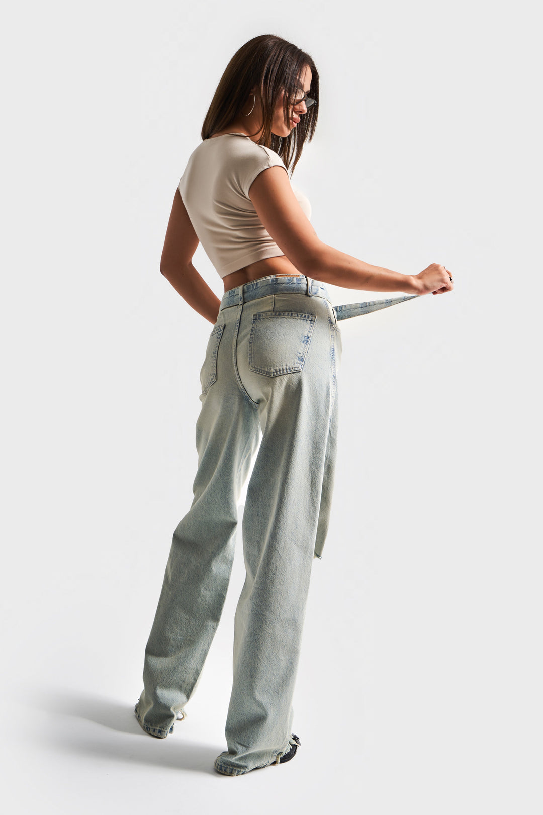 Routines Vintage Belted Straight Jeans 3670 - ROUTINES