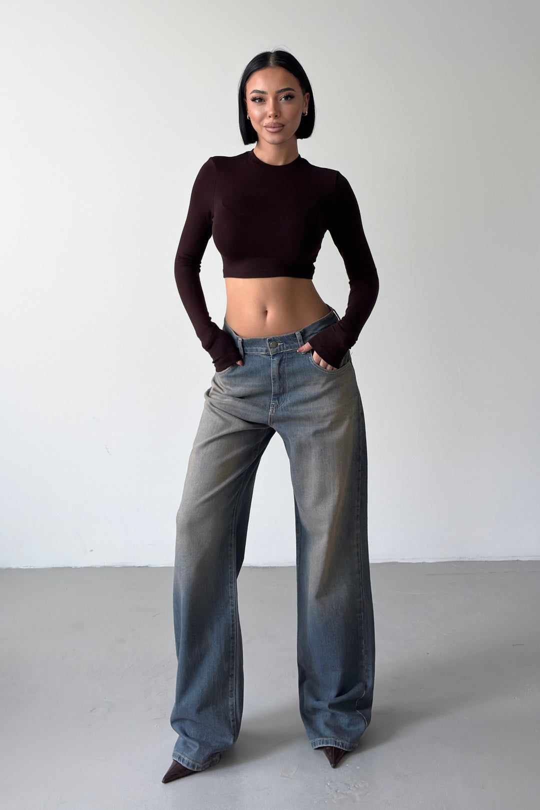 Routines Vintage Faux Leather Pockets Jeans 5533 - ROUTINES