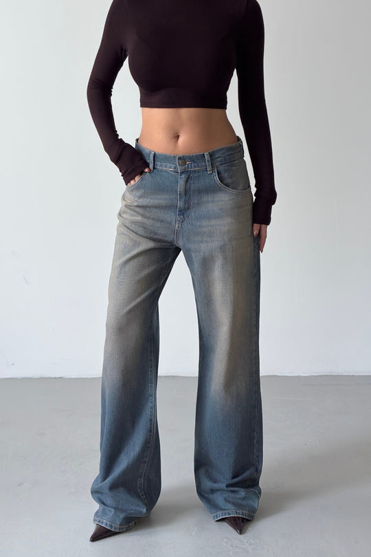 Routines Vintage Faux Leather Pockets Jeans 5533 - ROUTINES