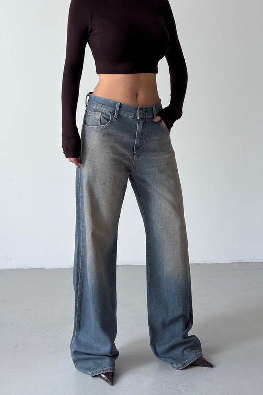 Routines Vintage Faux Leather Pockets Jeans 5533 - ROUTINES
