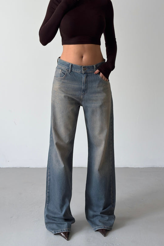 Routines Vintage Faux Leather Pockets Jeans 5533 - ROUTINES