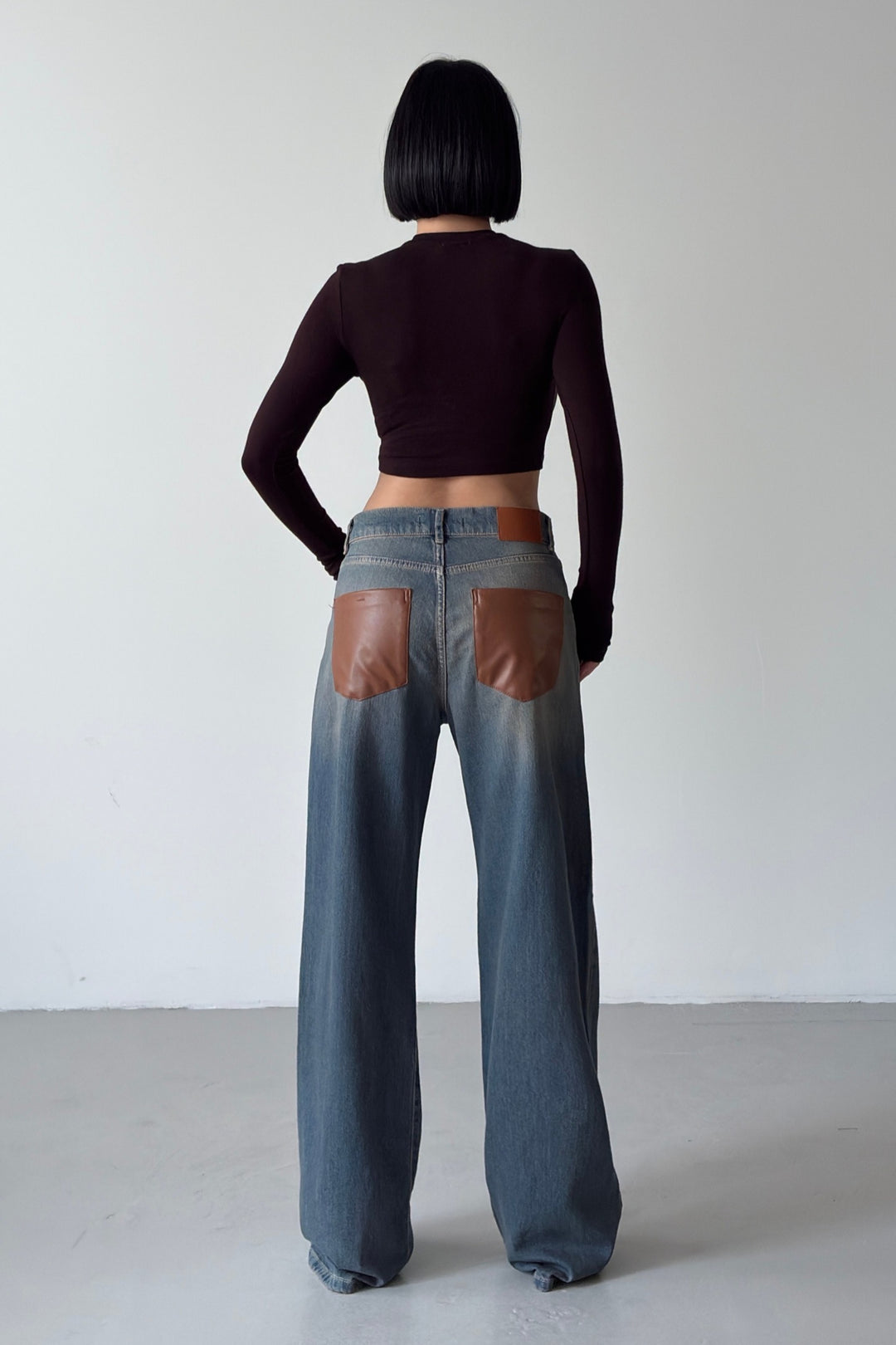 Routines Vintage Faux Leather Pockets Jeans 5533 - ROUTINES