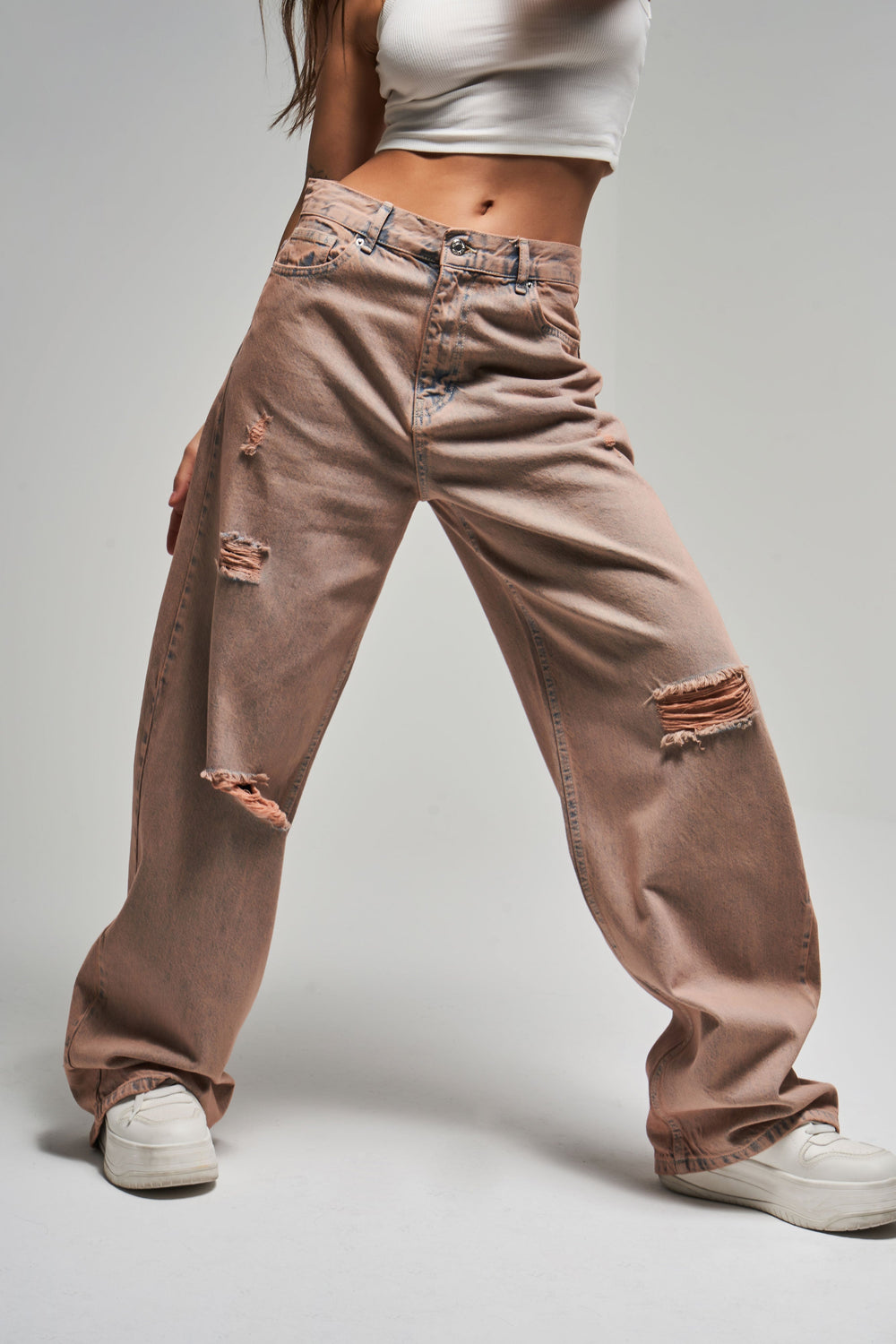 Routines Vintage Loose Ripped Straight Jeans 3259 Jeans Routines Fashion