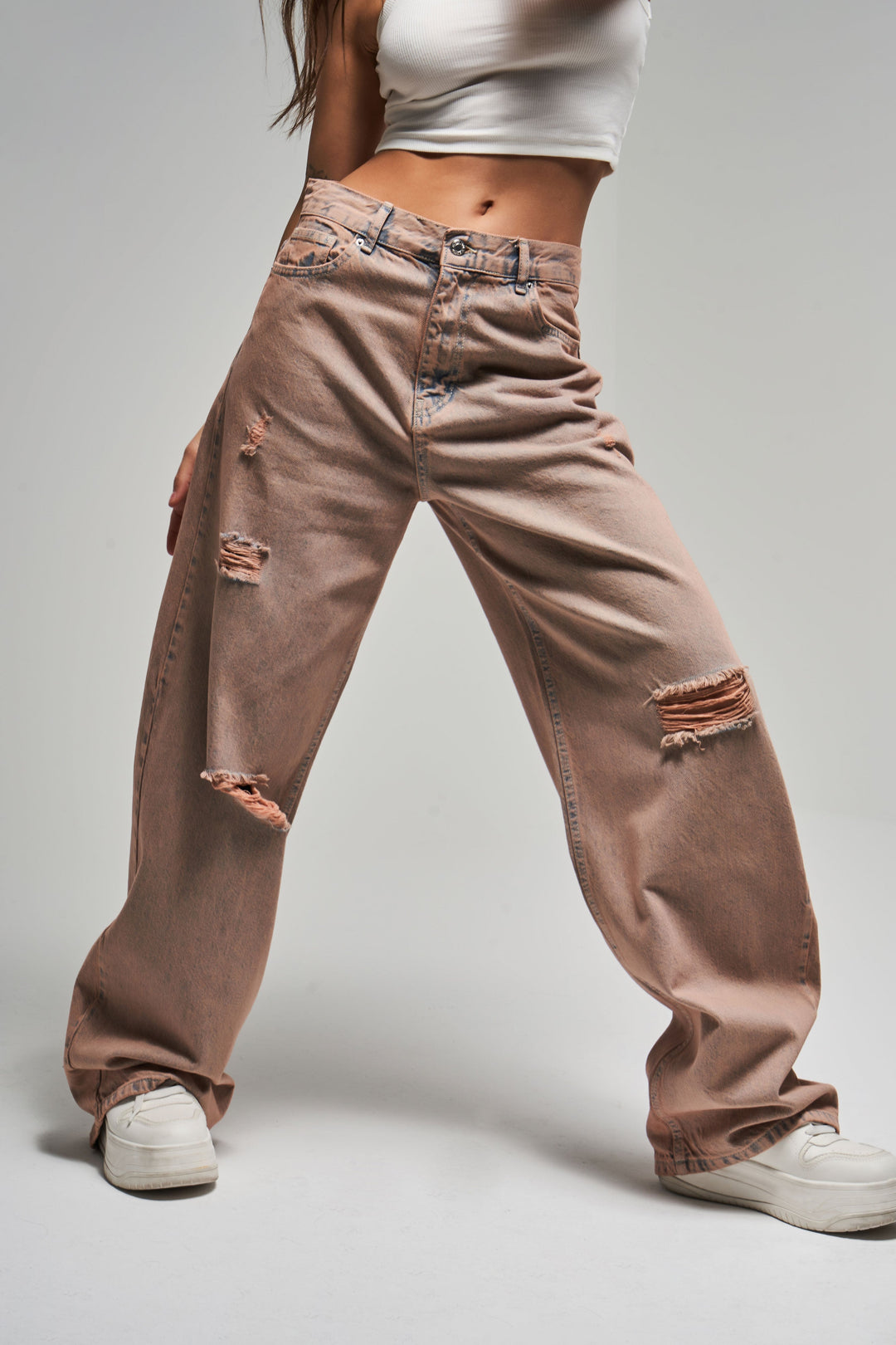 Routines Vintage Loose Ripped Straight Jeans 3259 - ROUTINES