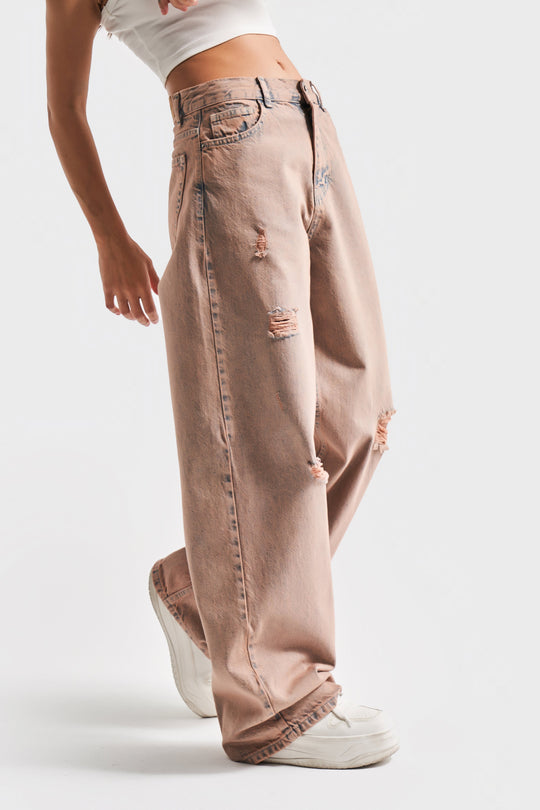 Routines Vintage Loose Ripped Straight Jeans 3259 - ROUTINES
