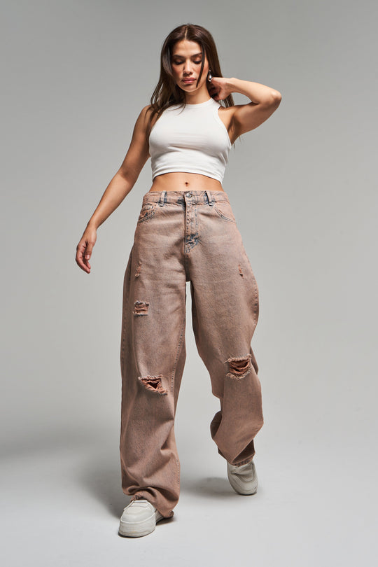 Routines Vintage Loose Ripped Straight Jeans 3259 - ROUTINES