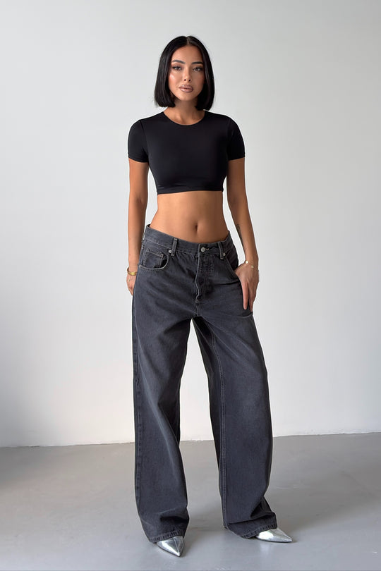 Routines Vintage Mid-rise Baggy Jeans - Grey 1434-3-1