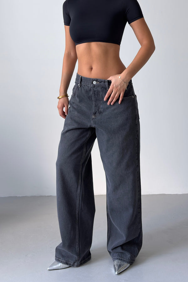 Routines Vintage Mid-rise Baggy Jeans - Grey 1434-3-1