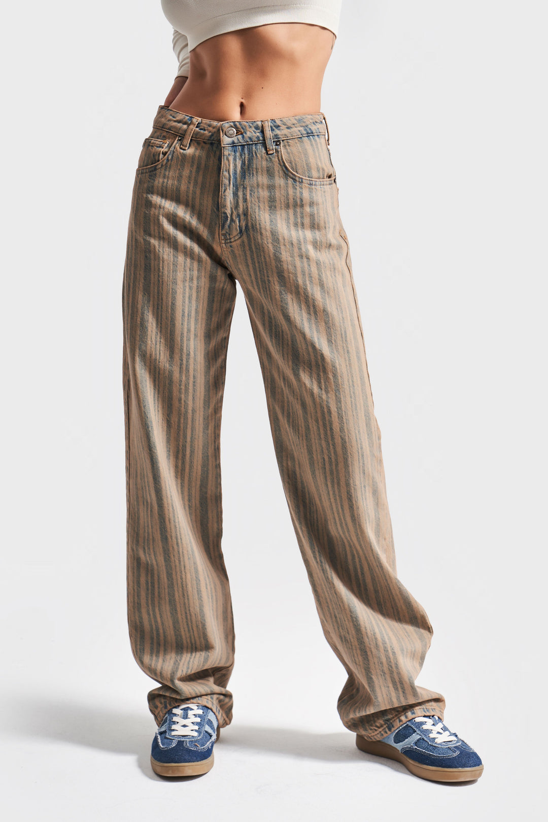 Routines Vintage Striped Straight Jeans 3503 Jeans Routines Fashion