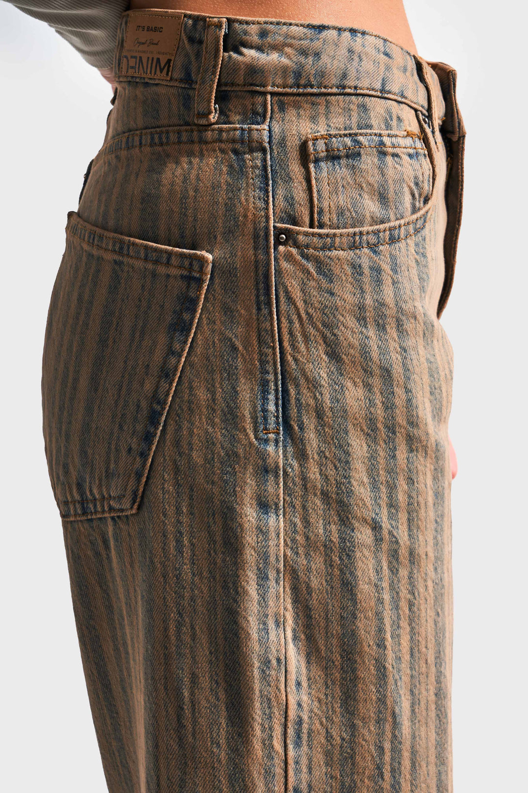 Routines Vintage Striped Straight Jeans 3503 - ROUTINES