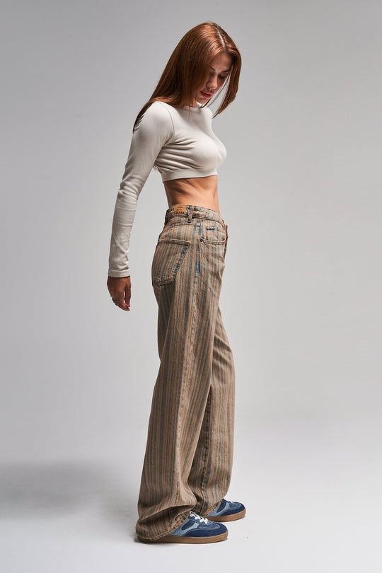 Routines Vintage Striped Straight Jeans 3503 - ROUTINES