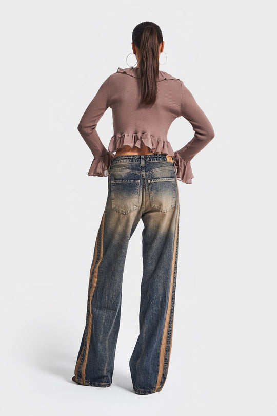 Routines Vintage Striped Straight Jeans 4307 - ROUTINES