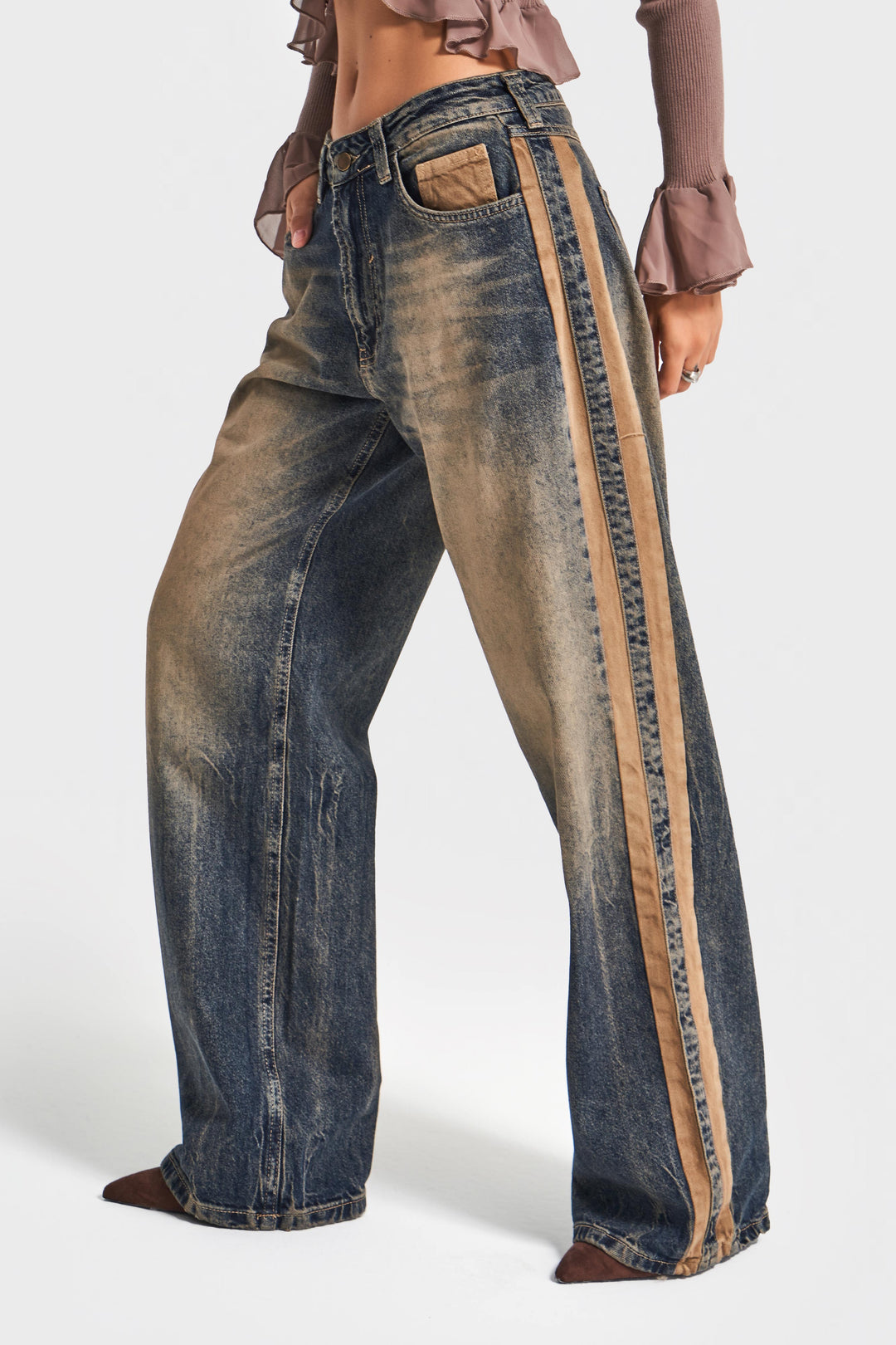 Routines Vintage Striped Straight Jeans 4307 - ROUTINES