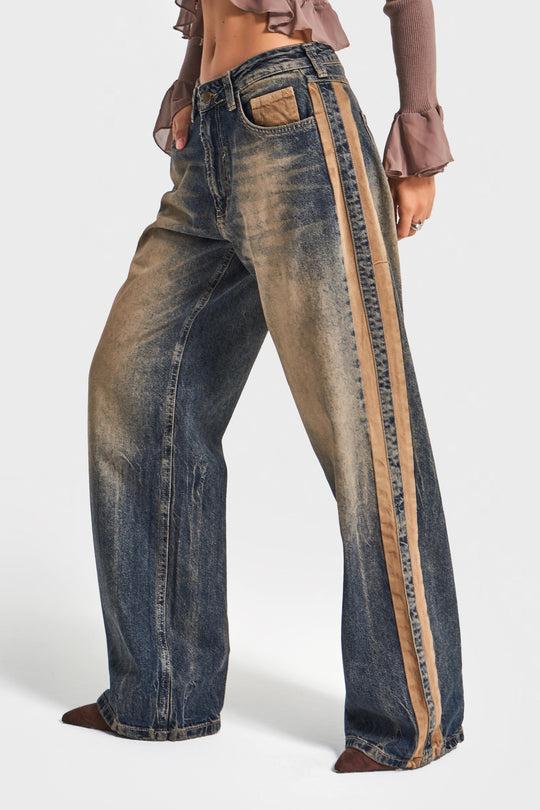 Routines Vintage Striped Straight Jeans 4307 - ROUTINES