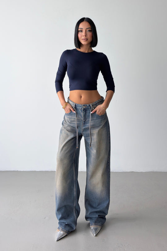Routines Vintage Washed Drawstring Jeans 1469-18