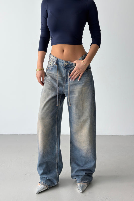 Routines Vintage Washed Drawstring Jeans 1469-18