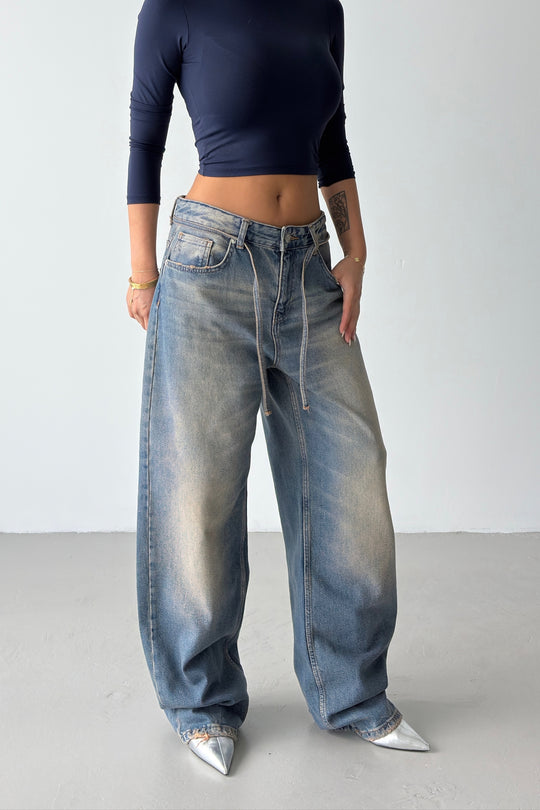 Routines Vintage Washed Drawstring Jeans 1469-18