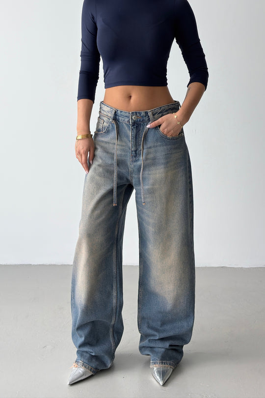 Routines Vintage Washed Drawstring Jeans 1469-18