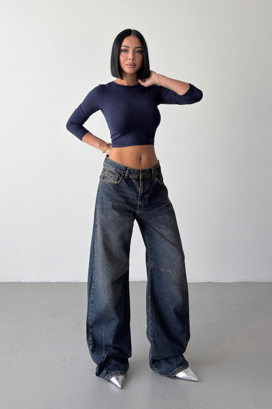 Routines Washed Baggy Jeans - Vintage Blue 3165