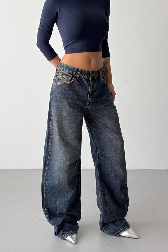 Routines Washed Baggy Jeans - Vintage Blue 3165