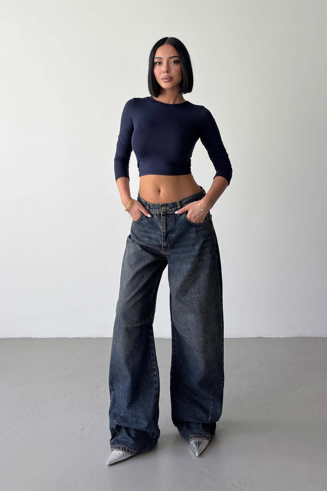 Routines Washed Baggy Jeans - Vintage Blue 3165