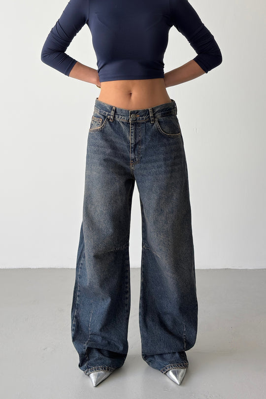 Routines Washed Baggy Jeans - Vintage Blue 3165