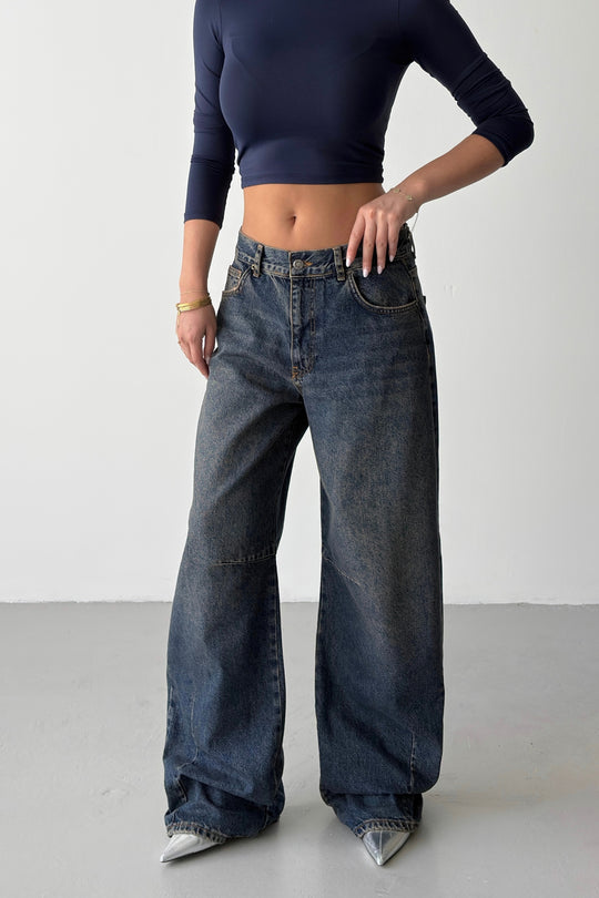 Routines Washed Baggy Jeans - Vintage Blue 3165