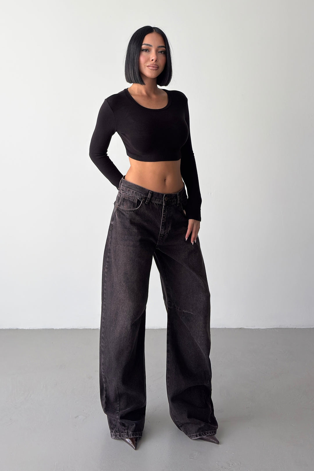 Routines Washed Baggy Jeans - Vintage Brown 3165