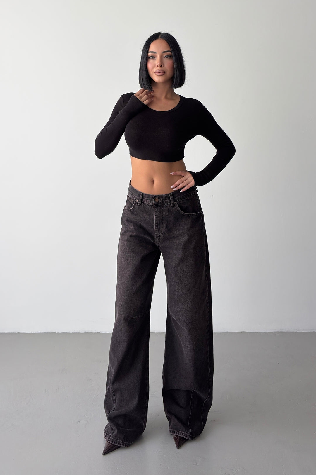 Routines Washed Baggy Jeans - Vintage Brown 3165
