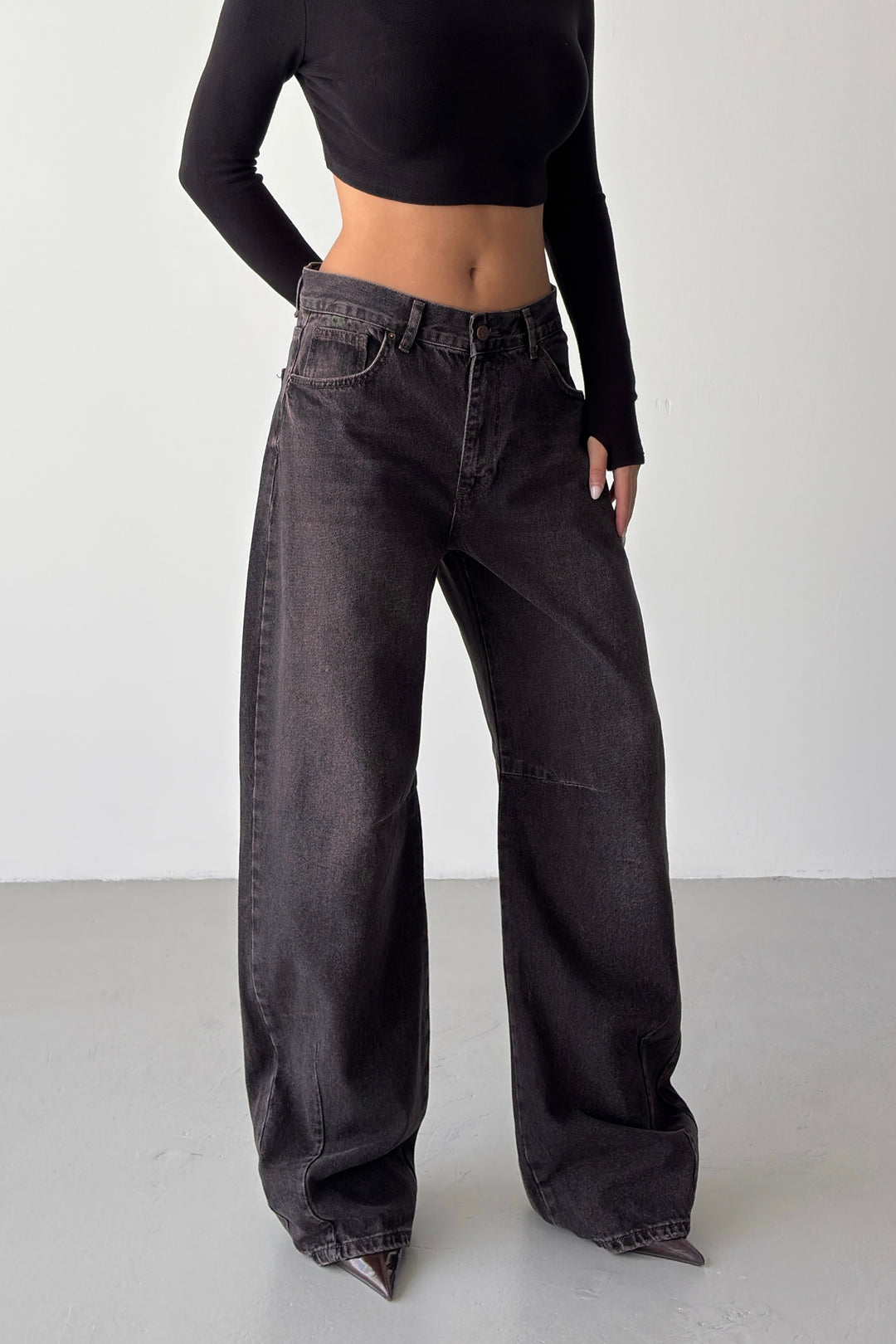 Routines Washed Baggy Jeans - Vintage Brown 3165