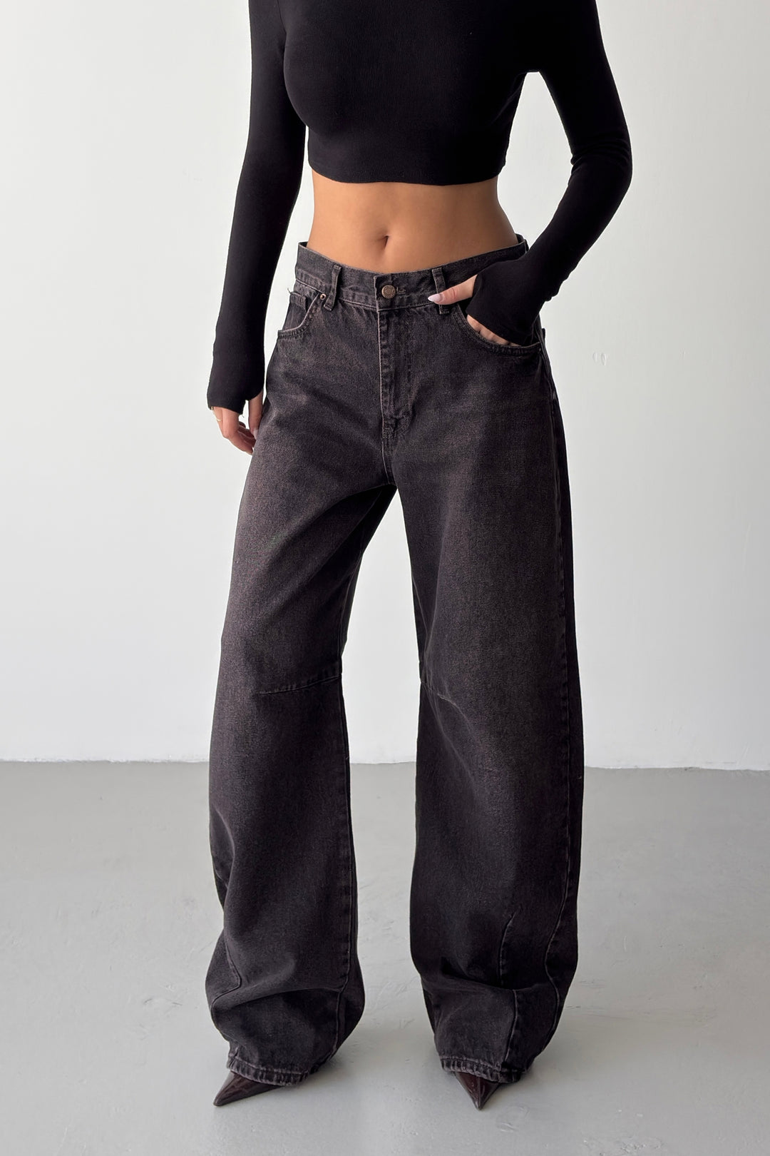 Routines Washed Baggy Jeans - Vintage Brown 3165
