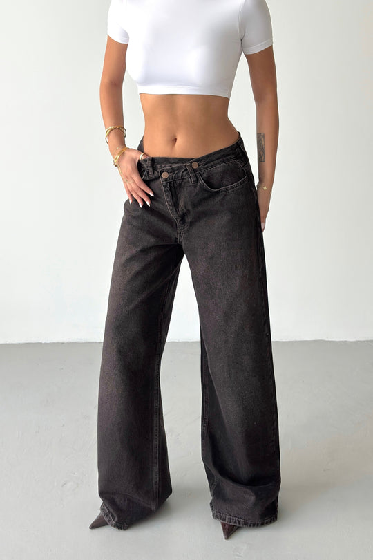 Routines Washed Cross Button Jeans - Vintage Brown 4935